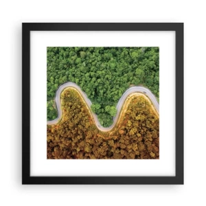 Póster en marco negro - Frontera serpenteante - 30x30 cm