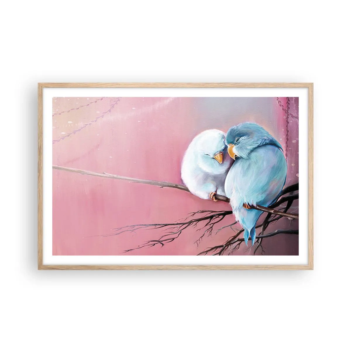 Póster en marco roble claro - Qué añadir aquí... - 91x61 cm