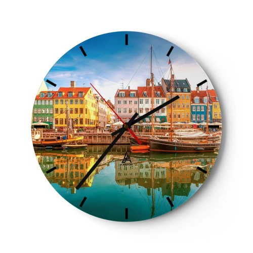 Reloj de pared - Reloj de vidrio - Sobre el agua tan suave como un espejo - 40x40 cm