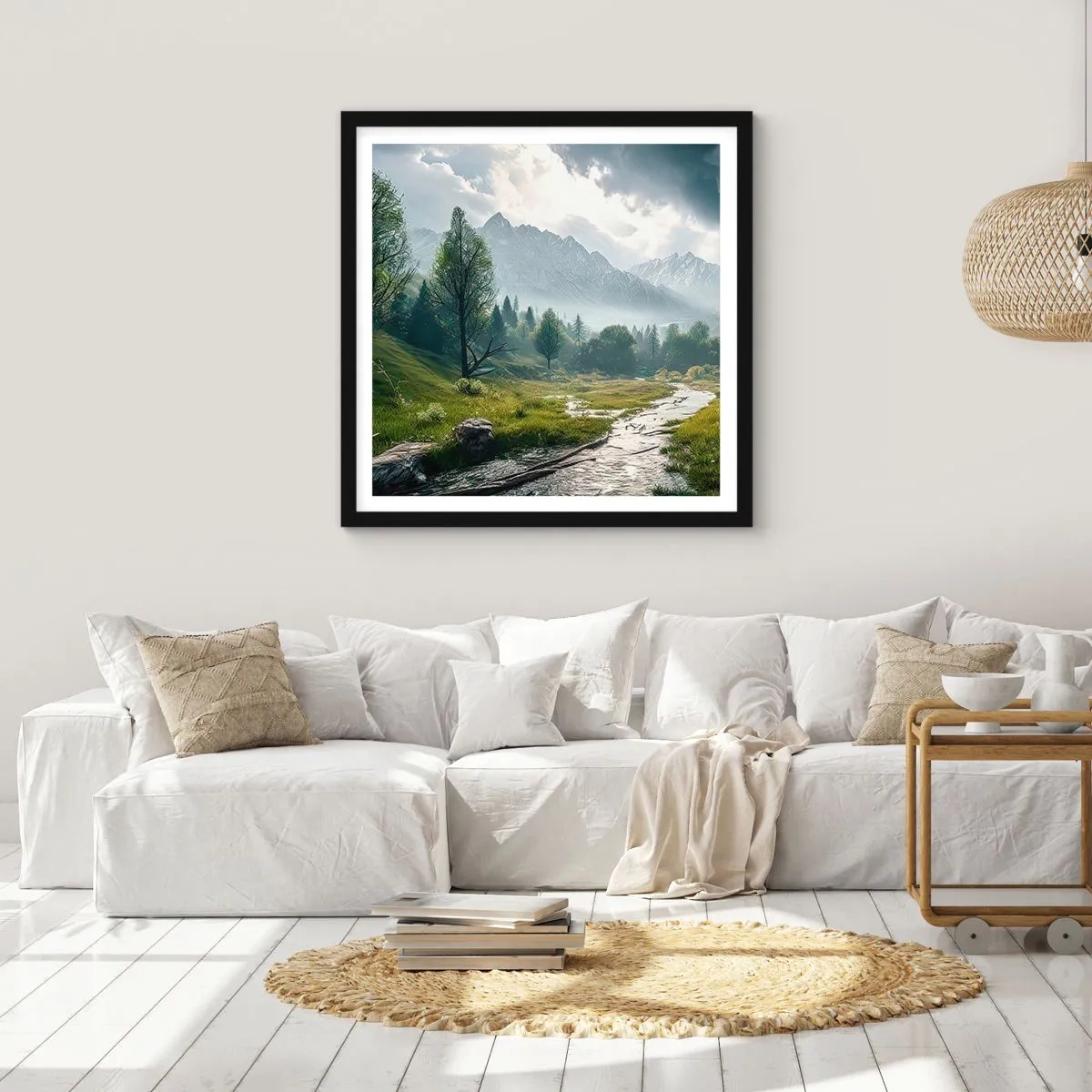 Póster en marco negro - De ida y vuelta - 40x40 cm