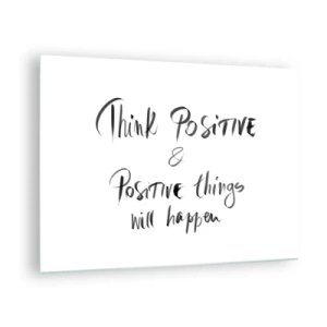 Cuadro sobre vidrio - Impresiones sobre Vidrio - Una inscripción motivacional en estilo minimalista. - 70x50cm - ¿Cómo vivir? - Decoración de pared moderna para salón y dormitorio ARTTOR