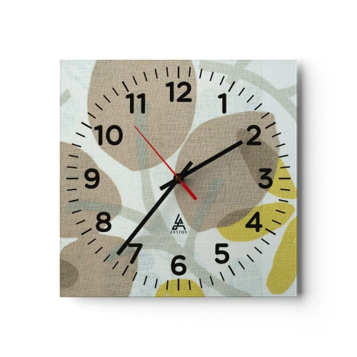 Reloj de pared - Reloj de vidrio - Composición a pleno sol - 30x30 cm