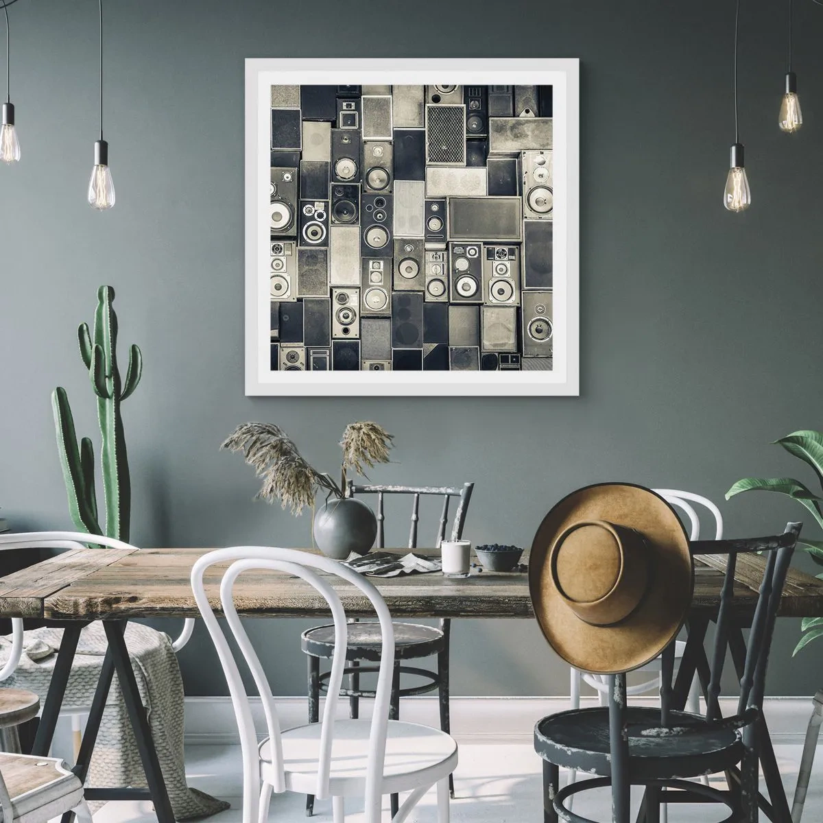 Póster en marco blanco - Y todo fluye - 60x60 cm