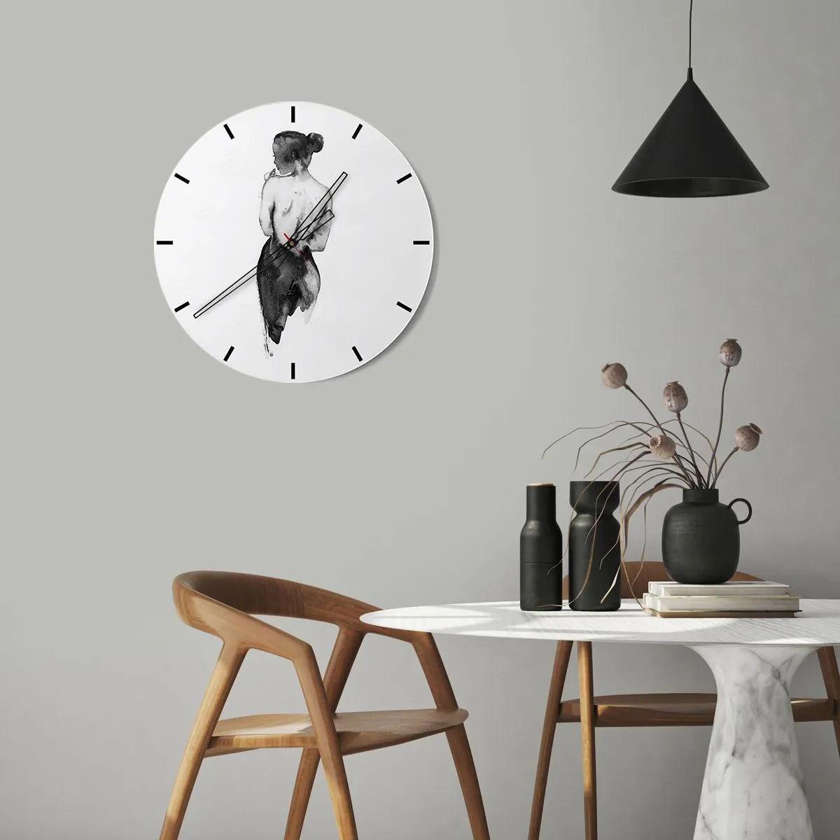 Reloj de pared - Reloj de vidrio - Sin ella el mundo deja de tener sentido - 40x40 cm