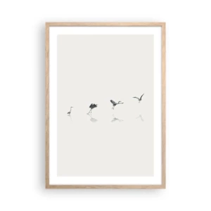 Póster en marco roble claro - Cuatro sencillos pasos para despegar - 50x70 cm