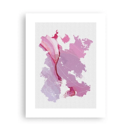 Póster - Mapa de un mundo rosa - 30x40 cm