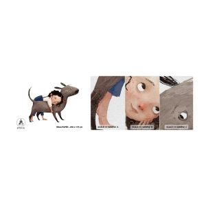 Muestra de fotomural Premium Canvas - Mejores amigos - Para niños, Perro, Chica - 100x30 cm