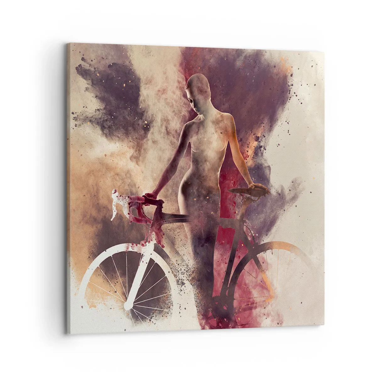 Cuadro sobre lienzo - Impresión de Imagen - En las formas de mármol un alma ciclista - 50x50 cm