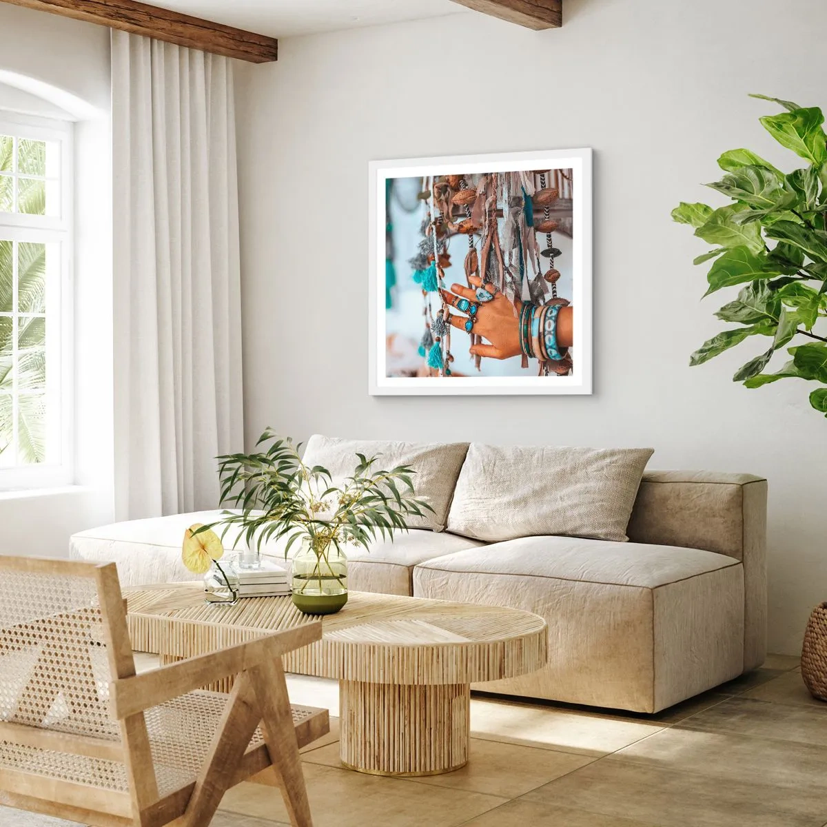 Póster en marco blanco - Tesoros locales - 40x40 cm