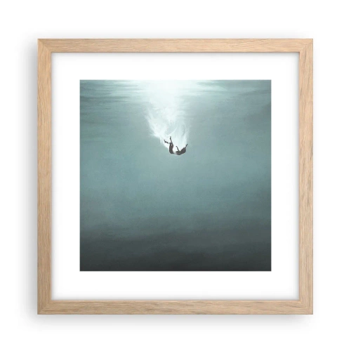 Póster en marco roble claro - En el abrazo del océano - 30x30 cm