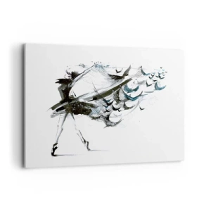 Cuadro sobre lienzo - Impresión de Imagen - Una bailarina con un vestido dinámico con forma de pájaro. - 120x80cm - La magia de la música te hace libre - Decoración de pared moderna para salón y dormitorio ARTTOR