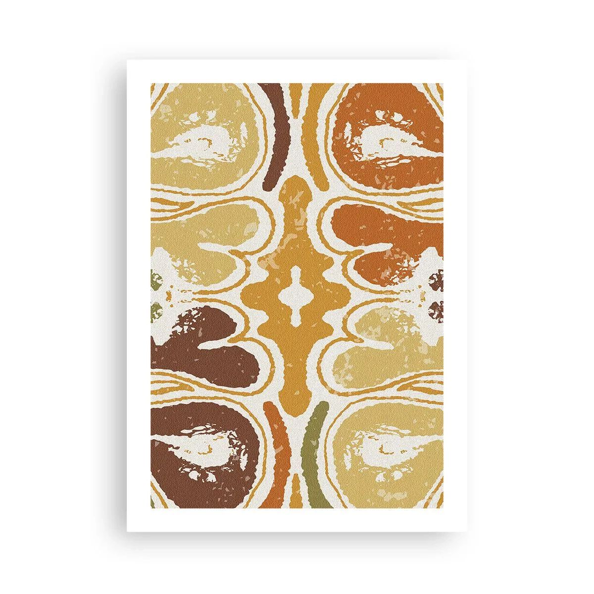 Póster - Abstracción simétrica en tonos terrosos cálidos. - 50x70cm - Abstracción sentimental - Decoración de pared moderna para salón y dormitorio ARTTOR