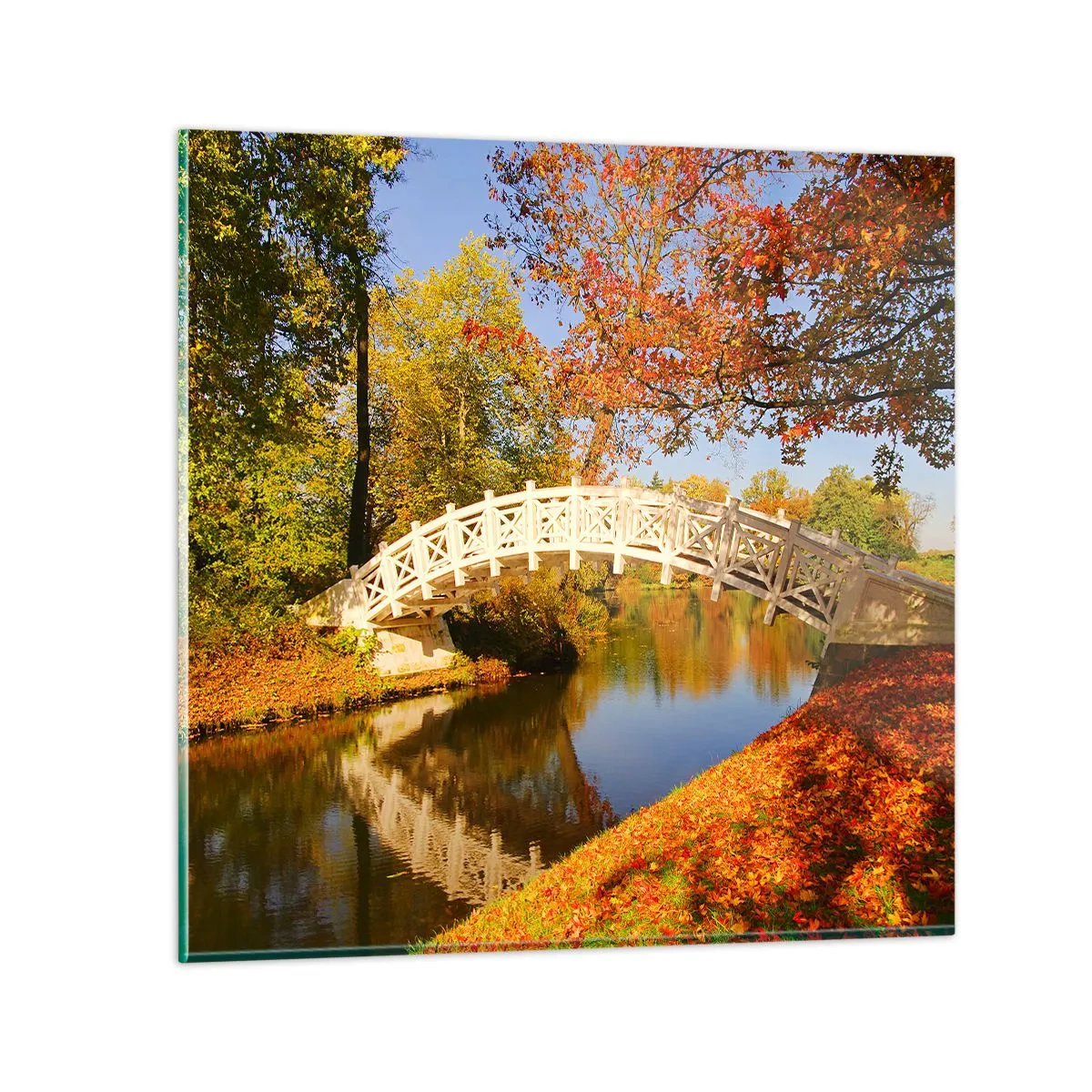 Cuadro sobre vidrio - Impresiones sobre Vidrio - En un puente blanco de suspiros - 70x70 cm