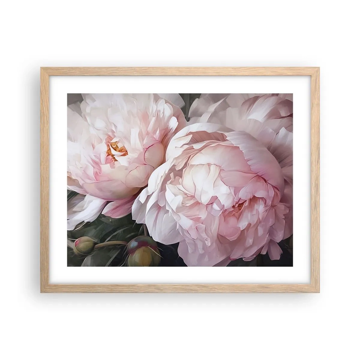 Póster en marco roble claro - En flor - 50x40 cm