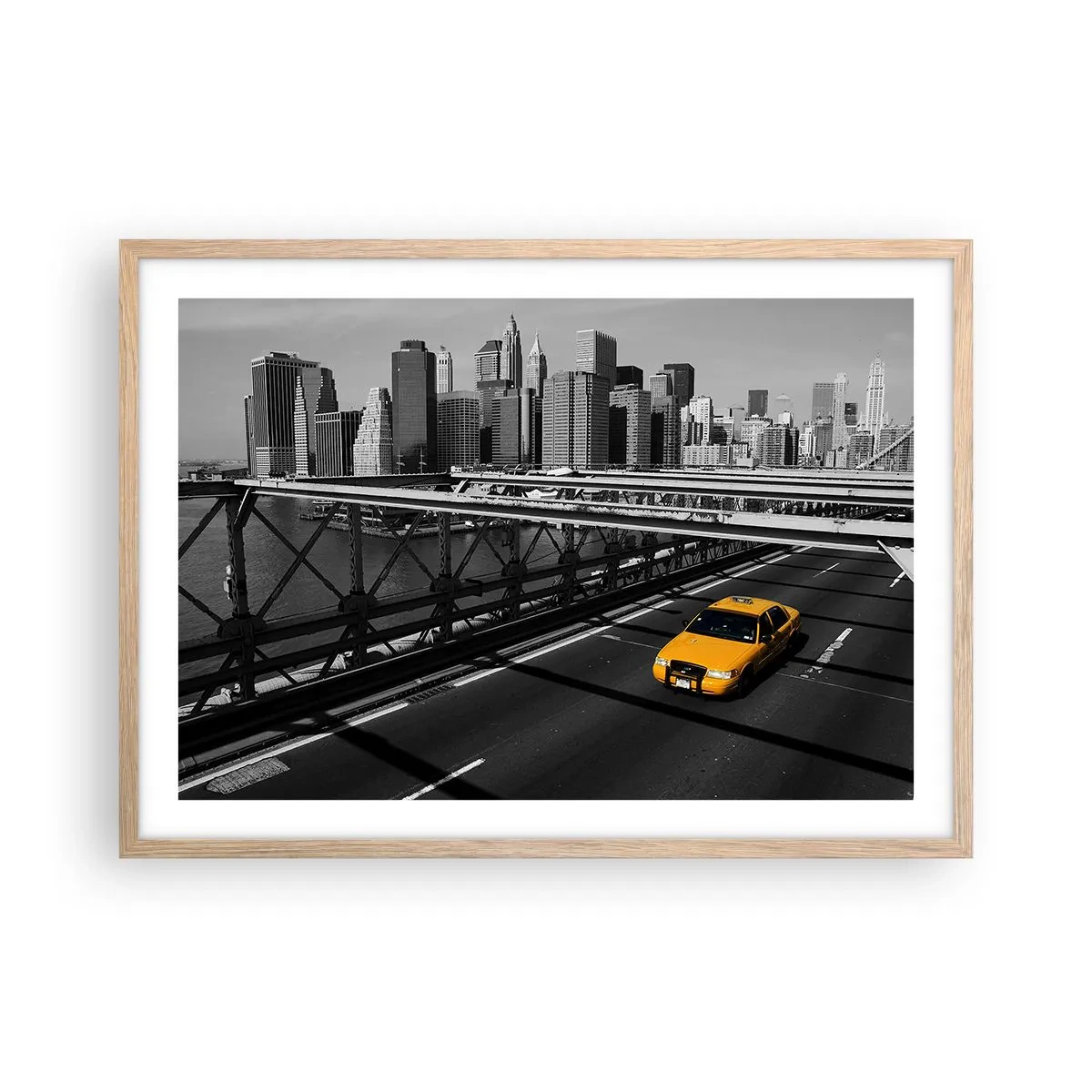 Póster en marco roble claro - El color de la gran ciudad - 70x50 cm