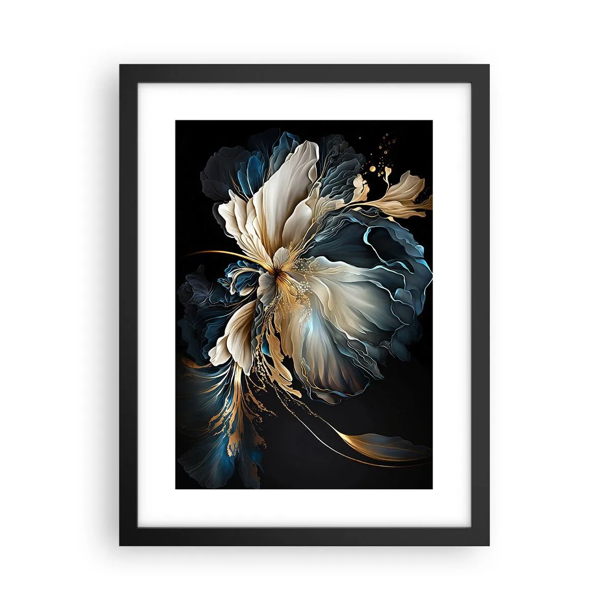 Póster en marco negro - Flor de helecho de cuento - 30x40 cm