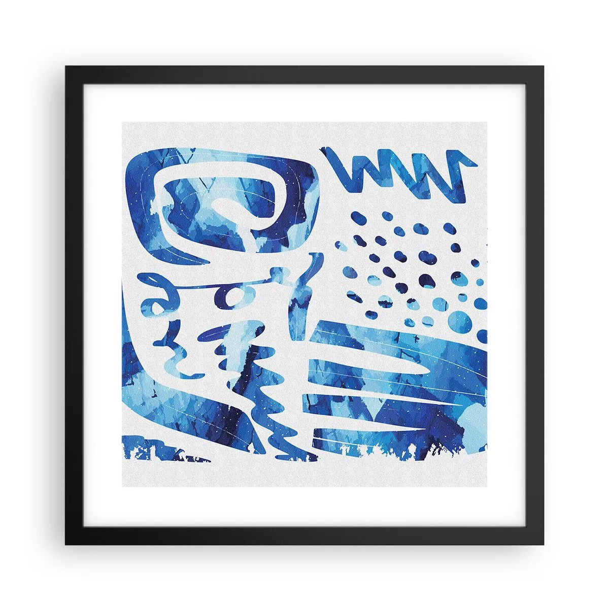 Póster en marco negro - Vuelta a las raíces - 40x40 cm