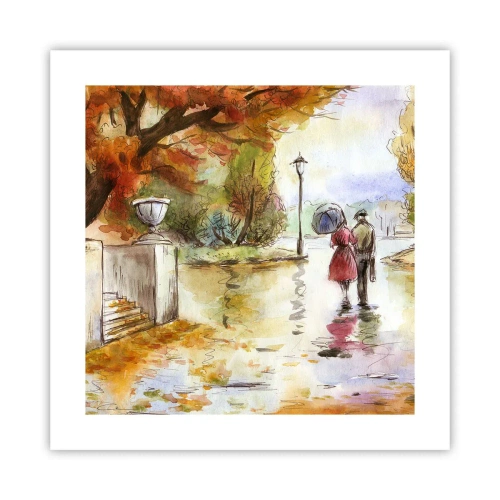 Póster - Un otoño romántico en el parque - 40x40 cm