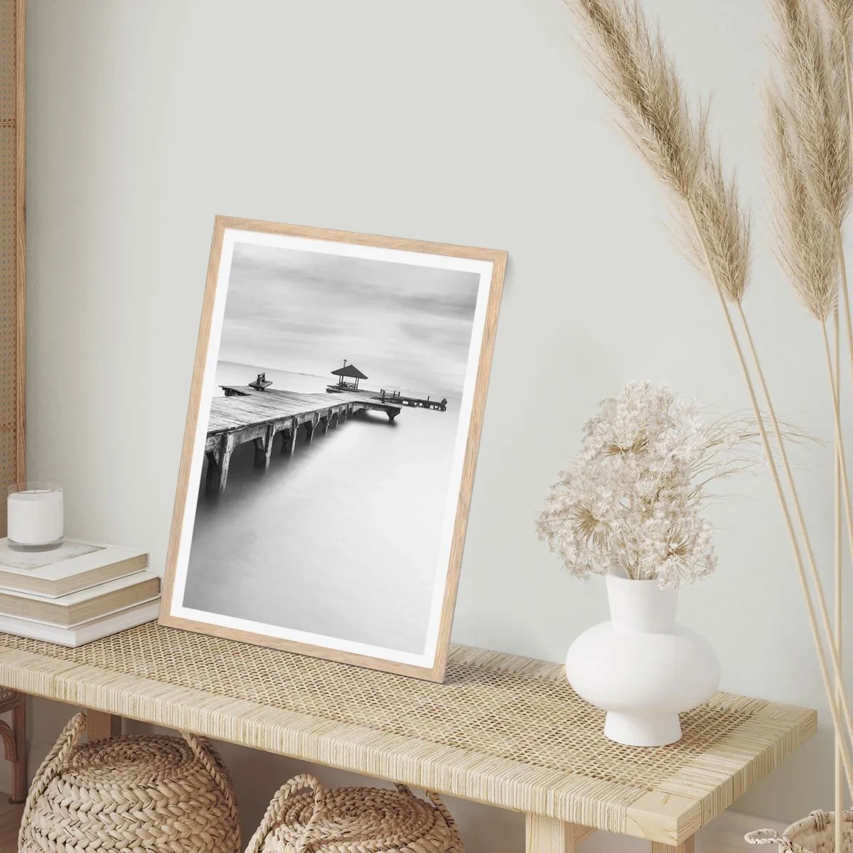 Póster en marco roble claro - Lejos - 40x50 cm