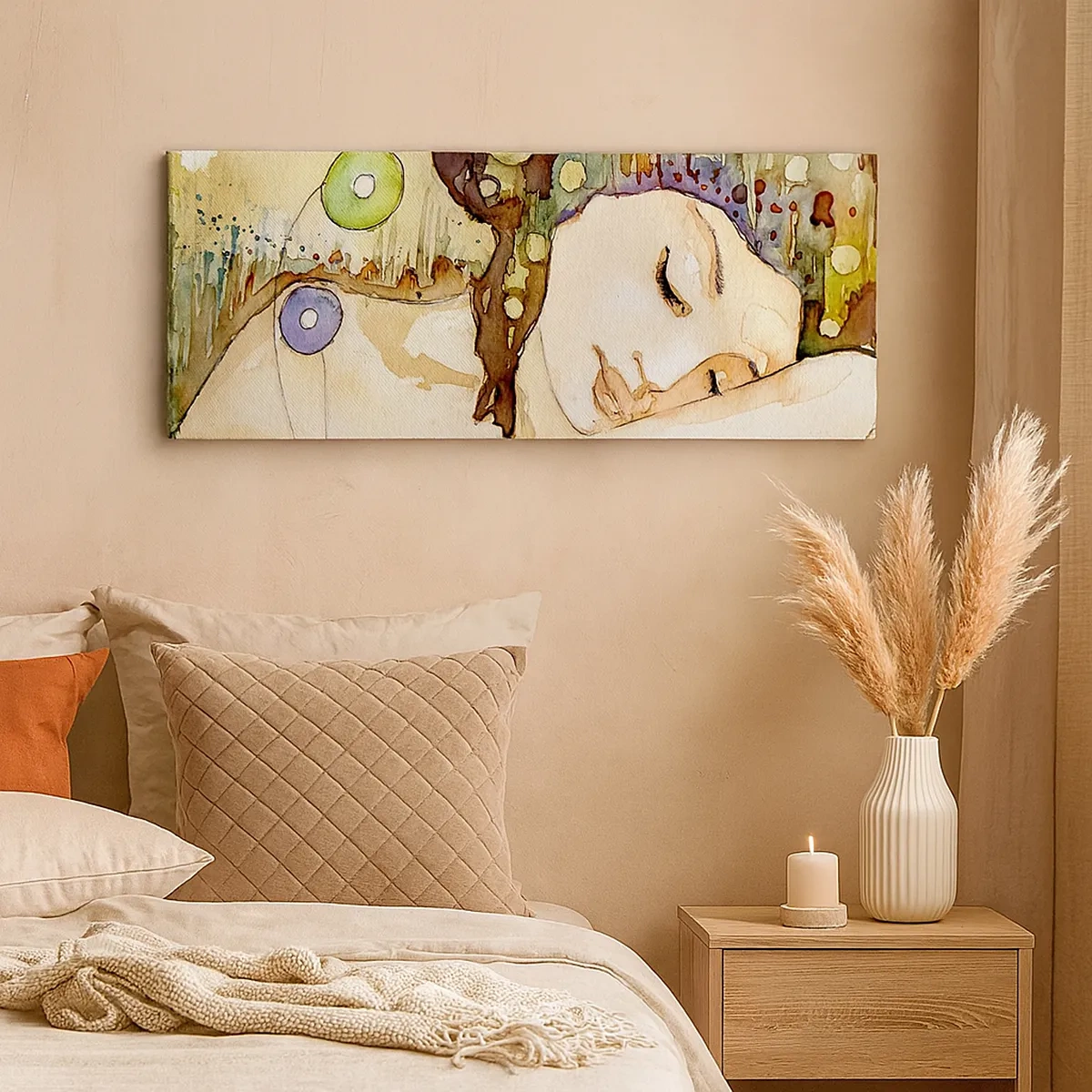 Cuadro sobre lienzo - Impresión de Imagen - Sueño esmeralda y violeta - 30x30 cm