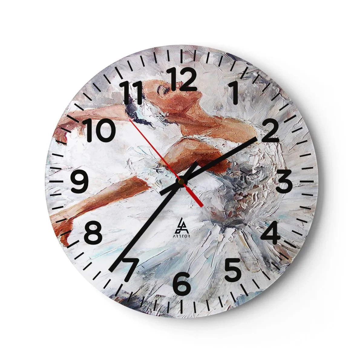 Reloj de pared - Reloj de vidrio - Suave y ligera - 30x30 cm