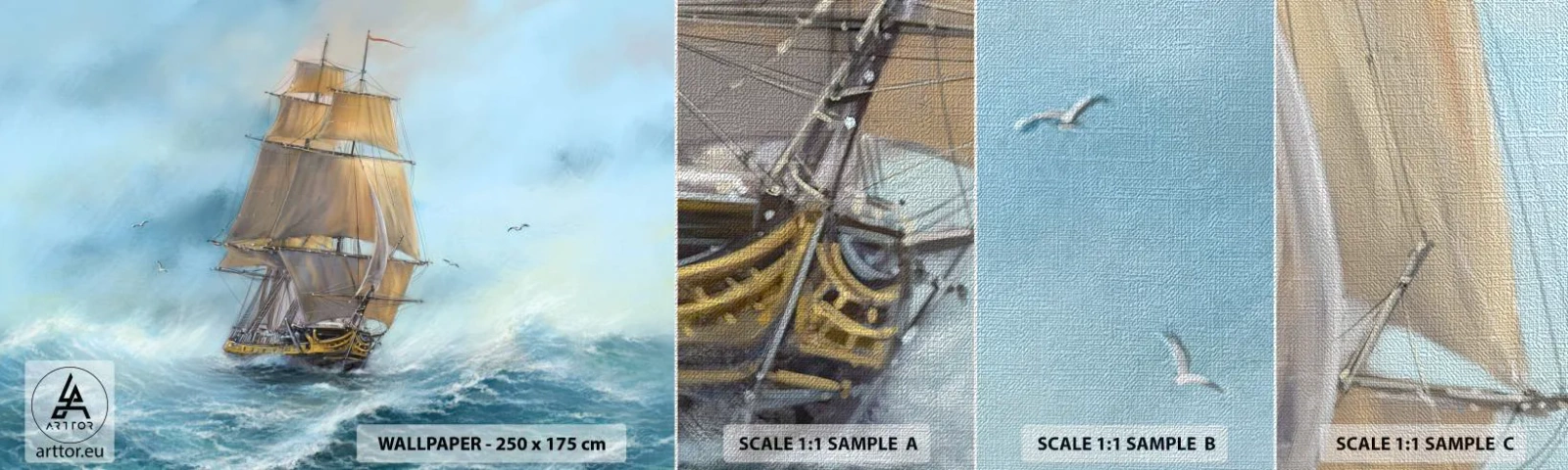 Muestra de fotomural Premium Canvas - Surcando las olas - Mar, Barco, Náutico - 100x30 cm