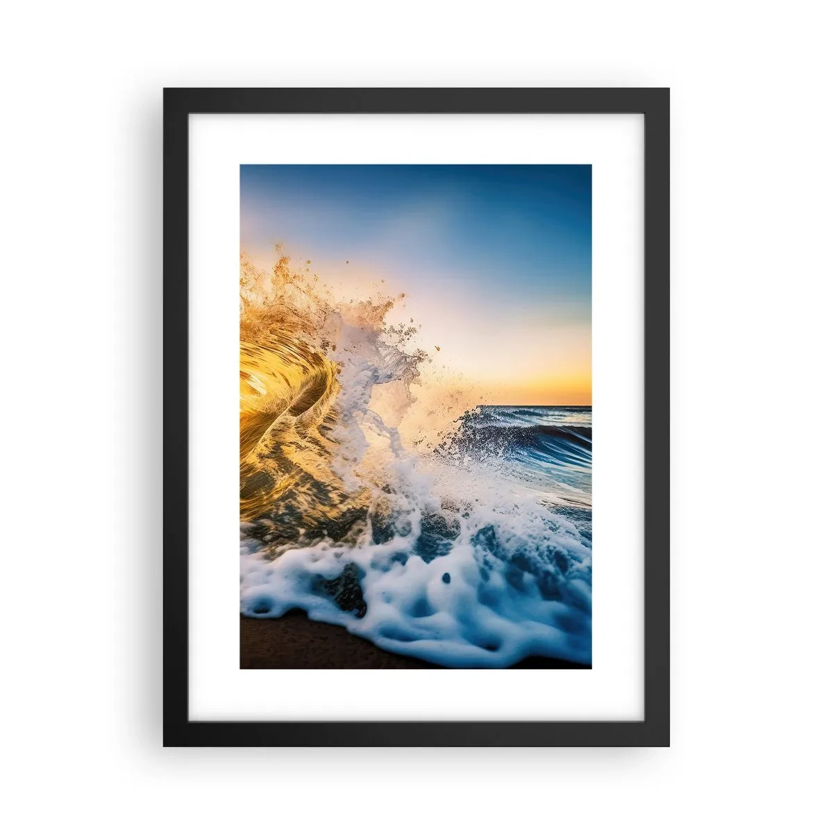 Póster en marco negro - Jugando en la arena - 30x40 cm