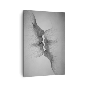 Cuadro sobre lienzo - Impresión de Imagen - Un beso abstracto presentado en forma etérea. - 70x100cm - Beso del viento - Decoración de pared moderna para salón y dormitorio ARTTOR