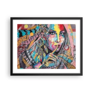 Póster en marco negro - Silencio hasta que entiendas - 50x40 cm
