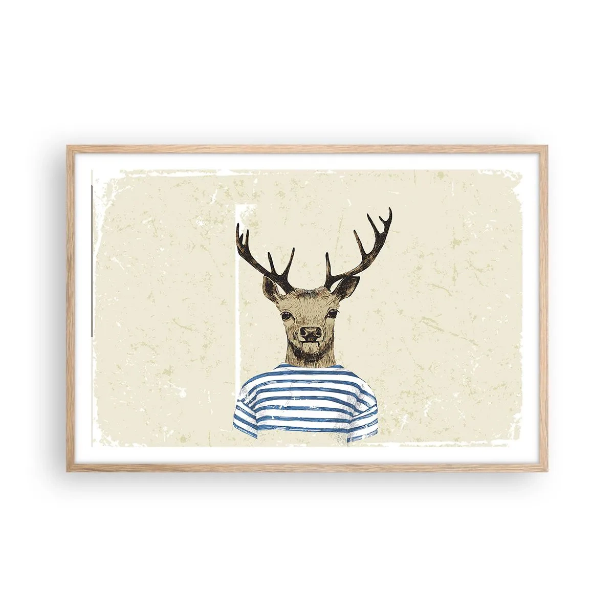 Póster en marco roble claro - Porque me gustan las camisas de rayas - 91x61 cm