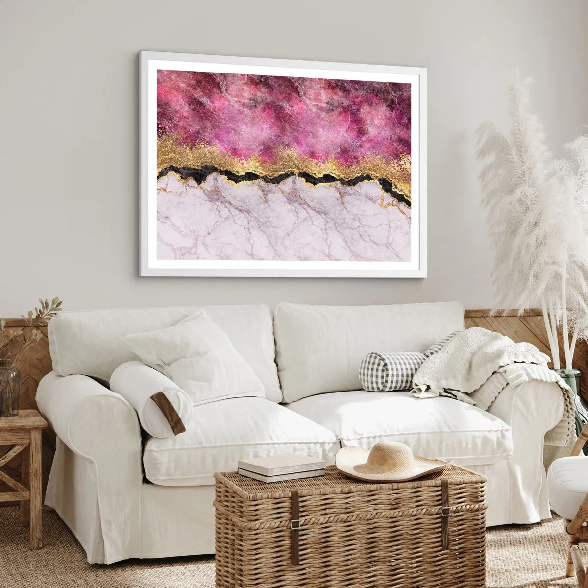 Póster en marco blanco - En la frontera - 50x40 cm