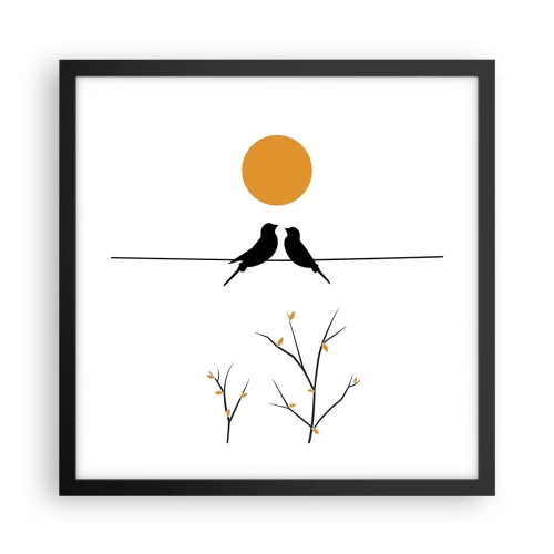 Póster en marco negro - Noche de ruiseñores - 40x40 cm