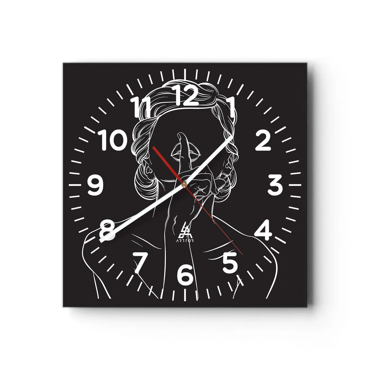 Reloj de pared - Reloj de vidrio - La belleza florece en silencio - 30x30 cm