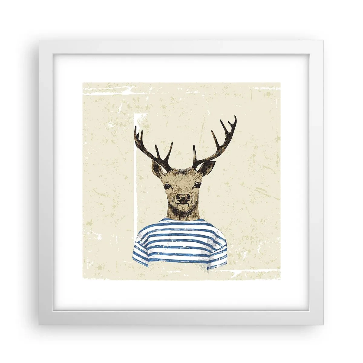 Póster en marco blanco - Porque me gustan las camisas de rayas - 30x30 cm