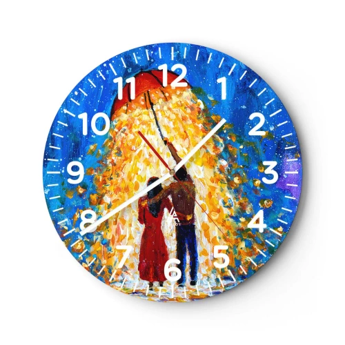 Reloj de pared - Reloj de vidrio - La magia de una tarde lluviosa - 40x40 cm