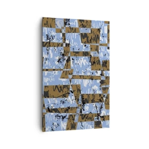 Cuadro sobre lienzo - Impresión de Imagen - Una composición abstracta de rectángulos en tonos marrones y azules. - 80x120cm - Un recorte del desierto - Decoración de pared moderna para salón y dormitorio ARTTOR