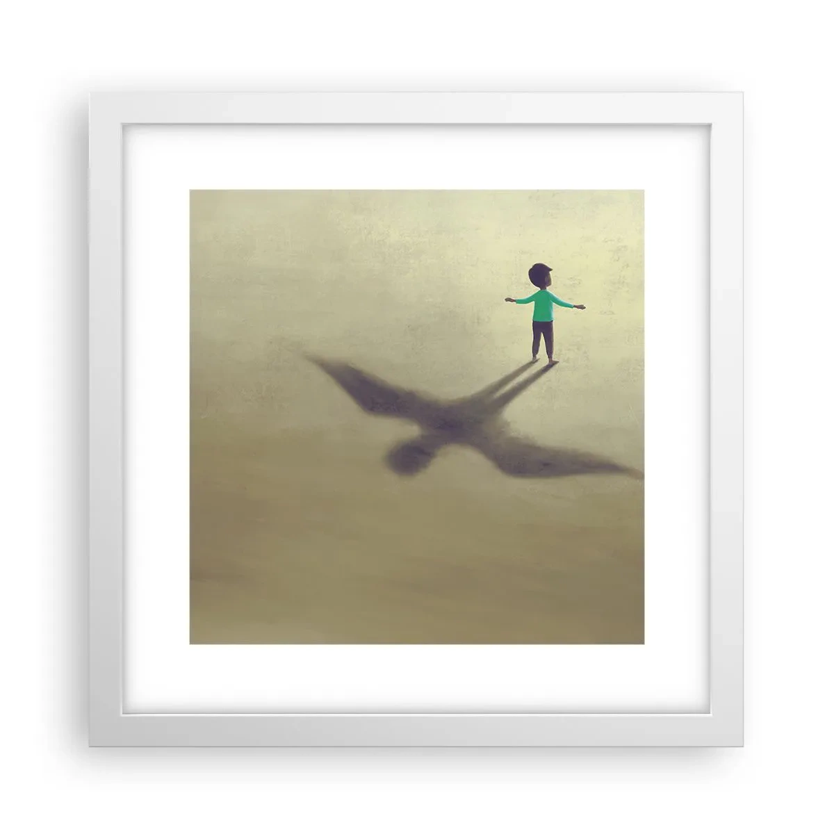 Póster en marco blanco - Héroe del futuro - 30x30 cm