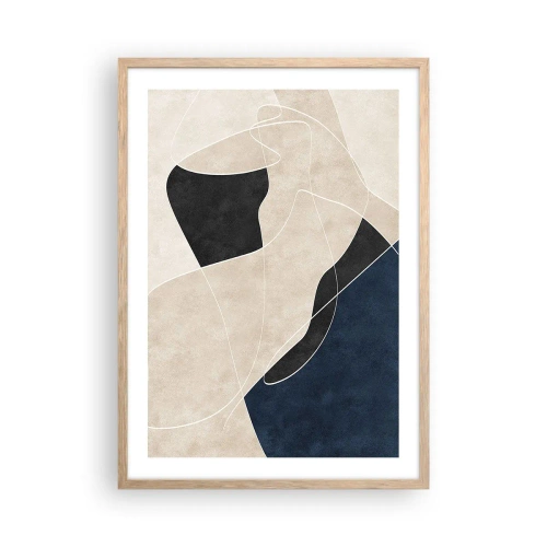Póster en marco roble claro - Composición abstracta - contraste de colores - 50x70 cm