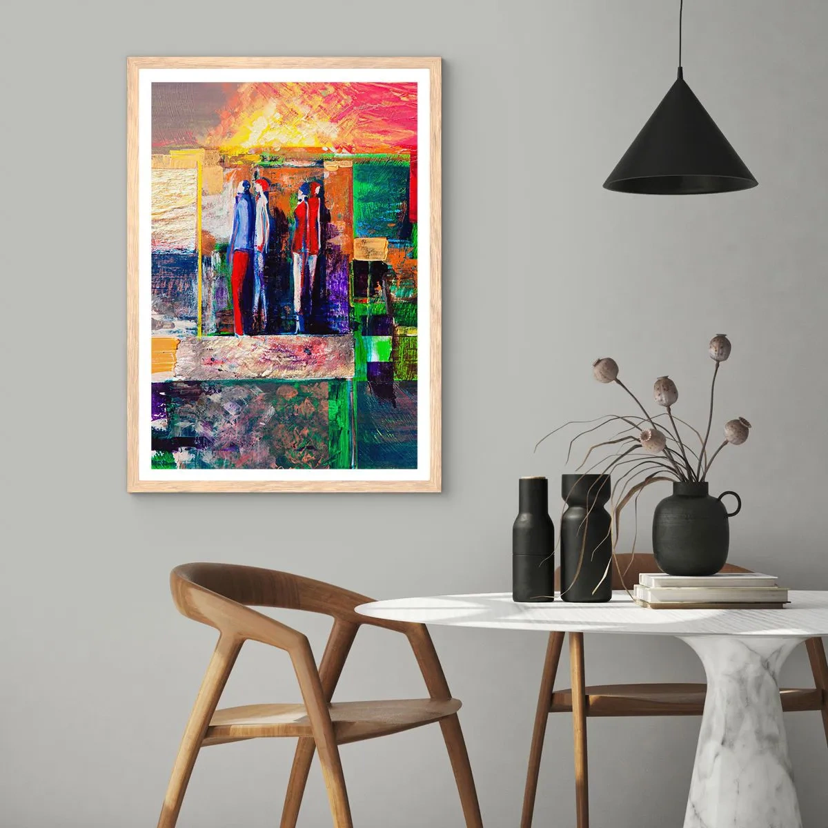 Póster en marco roble claro - Relaciones y emociones - 40x50 cm