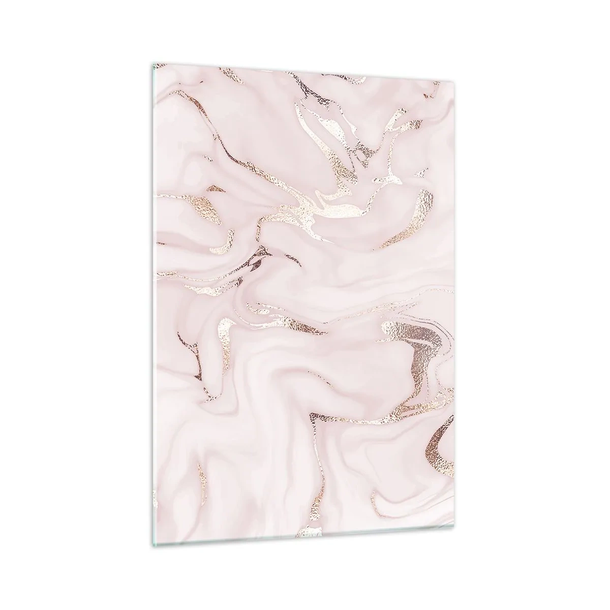 Cuadro sobre vidrio - Impresiones sobre Vidrio - Patrón de mármol abstracto de oro rosa - 50x70cm - En rosa - Decoración de pared moderna para salón y dormitorio ARTTOR