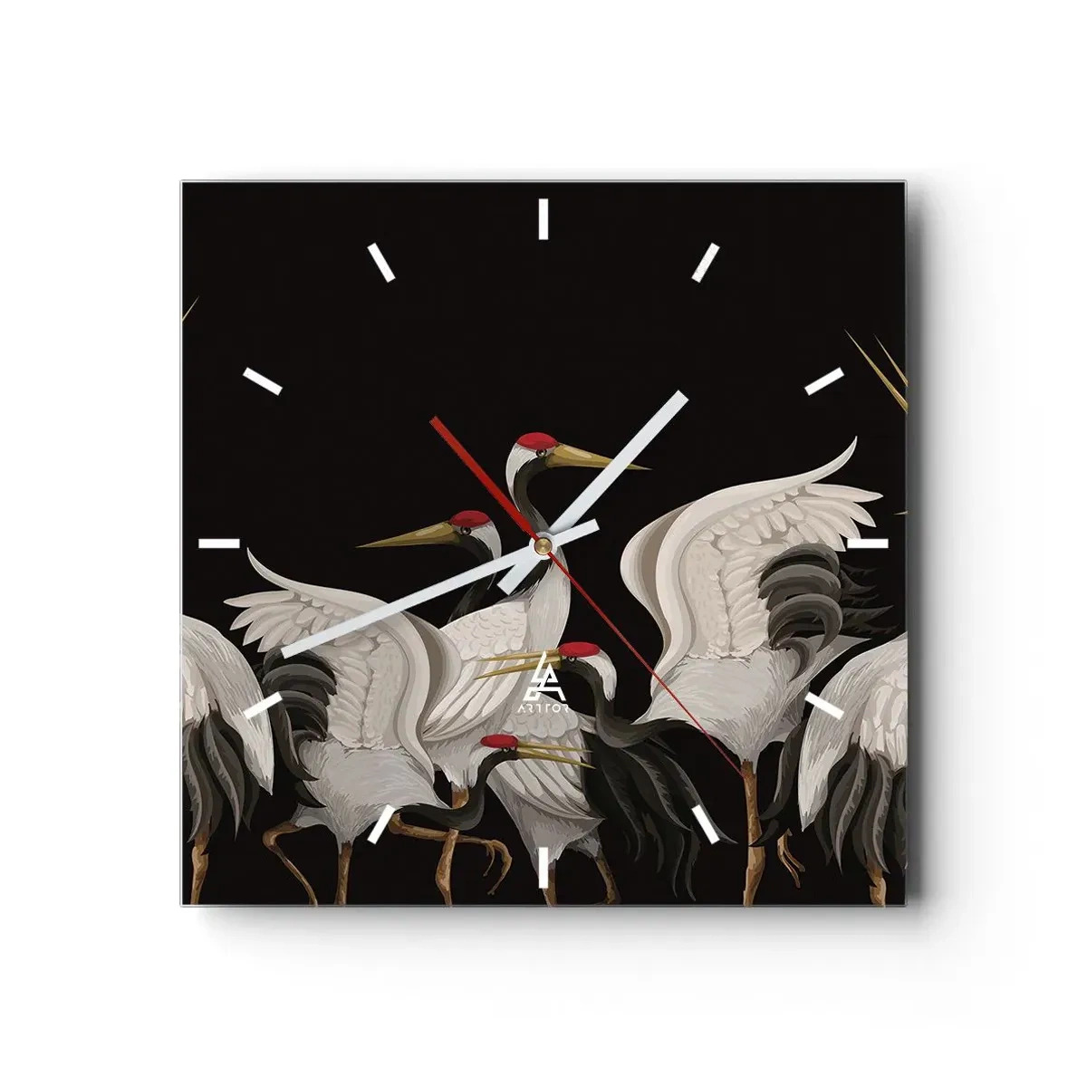 Reloj de pared - Reloj de vidrio - Asuntos de aves - 40x40 cm