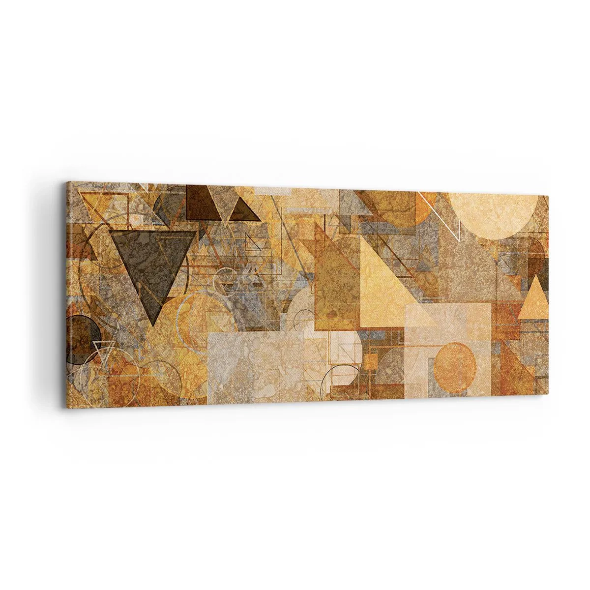 Cuadro sobre lienzo - Impresión de Imagen - Estudio cubista en bronce - 100x40 cm