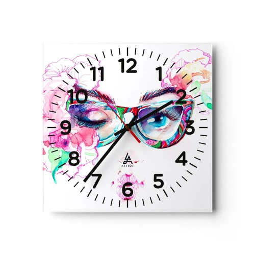 Reloj de pared - Reloj de vidrio - Una promesa tentadora - 40x40 cm