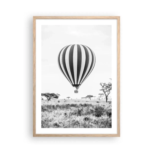 Póster en marco roble claro - Sobre la sabana - 50x70 cm