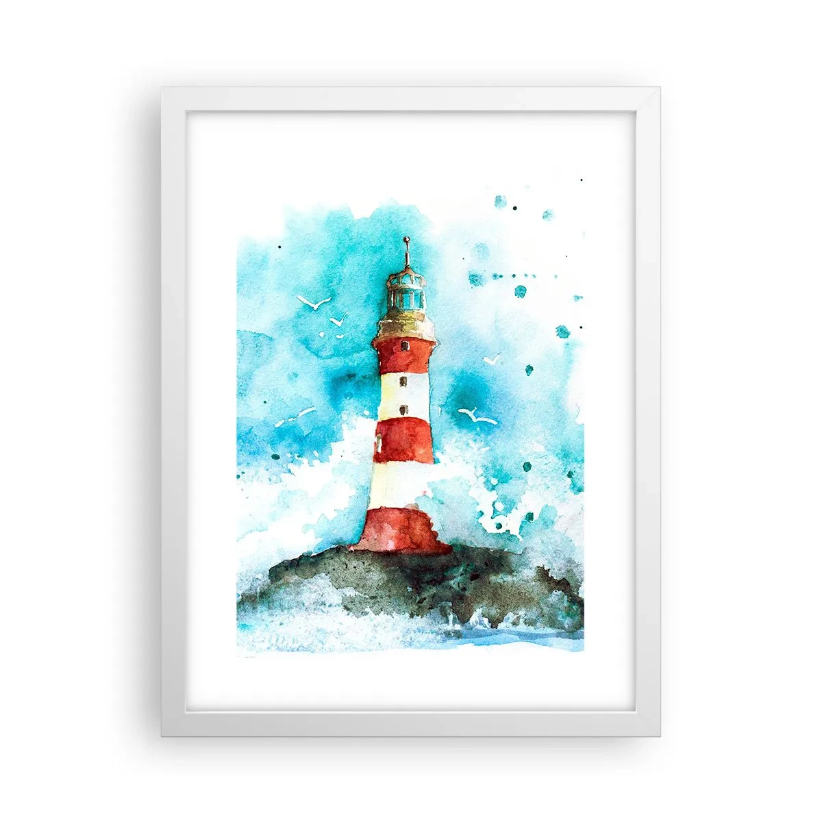 Póster en marco blanco - La unidad de los elementos - 30x40 cm