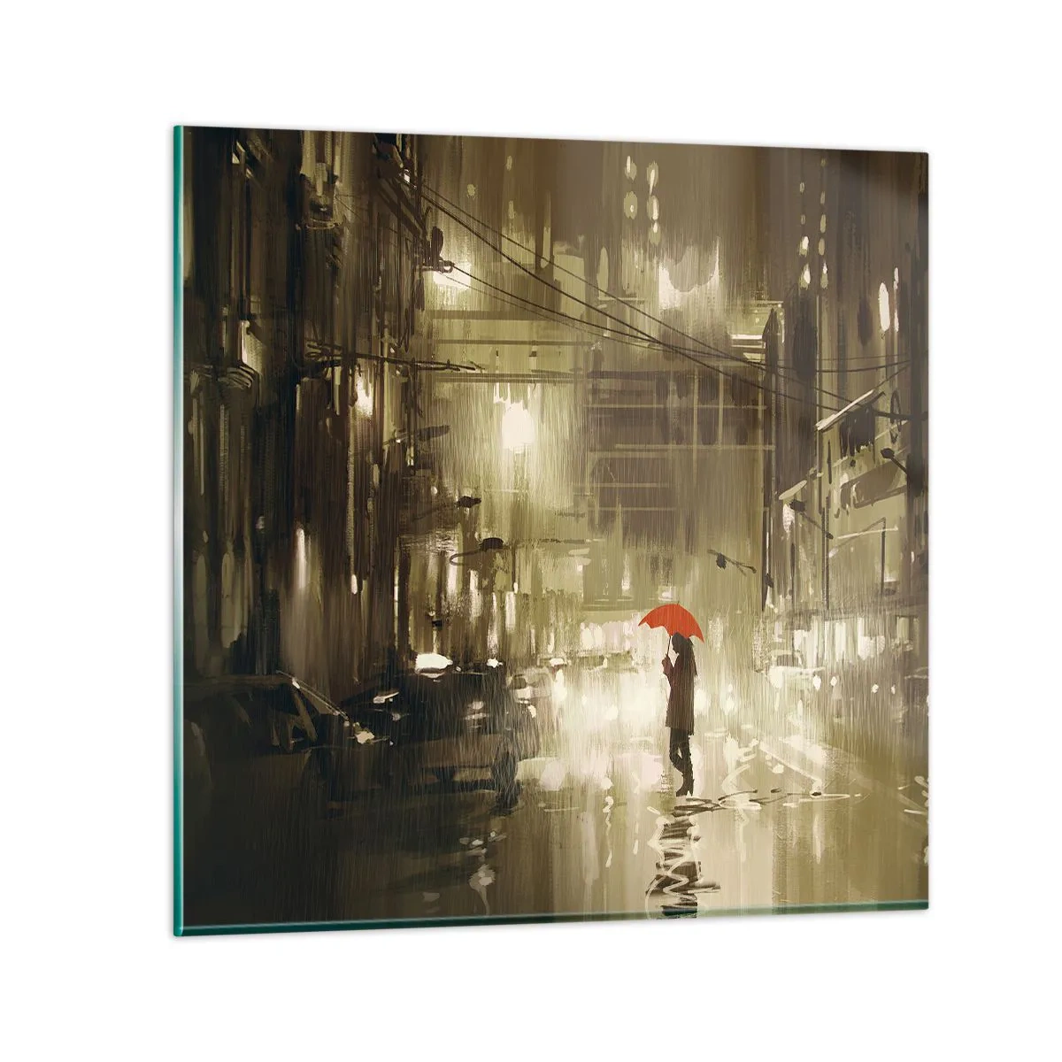 Cuadro sobre vidrio - Impresiones sobre Vidrio - Soledad en la urbe - 30x30 cm