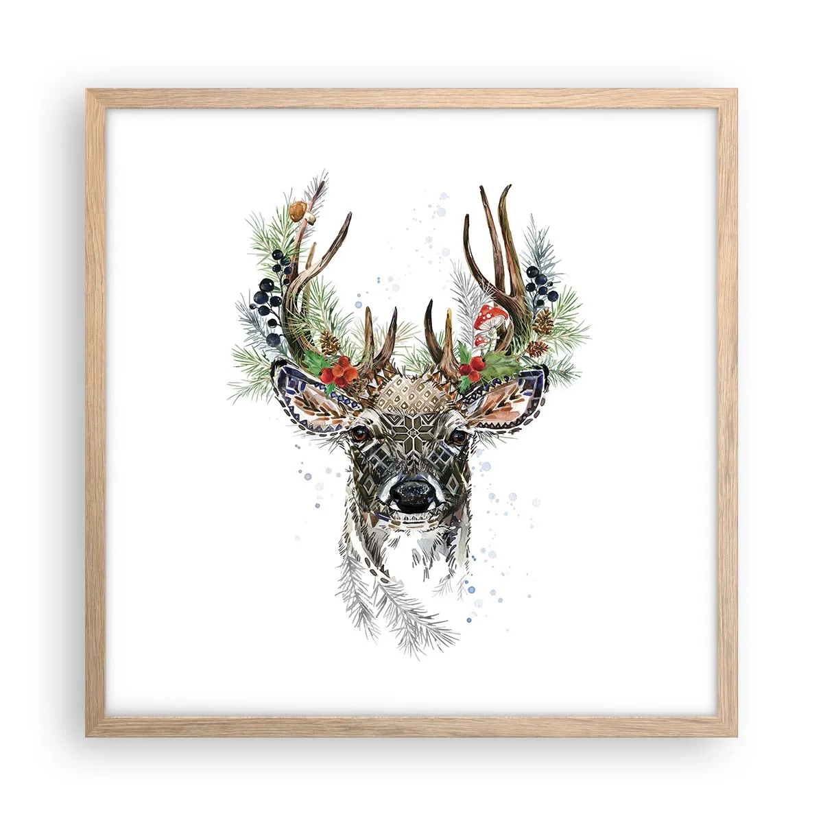 Póster en marco roble claro - Con vestimenta festiva - 50x50 cm