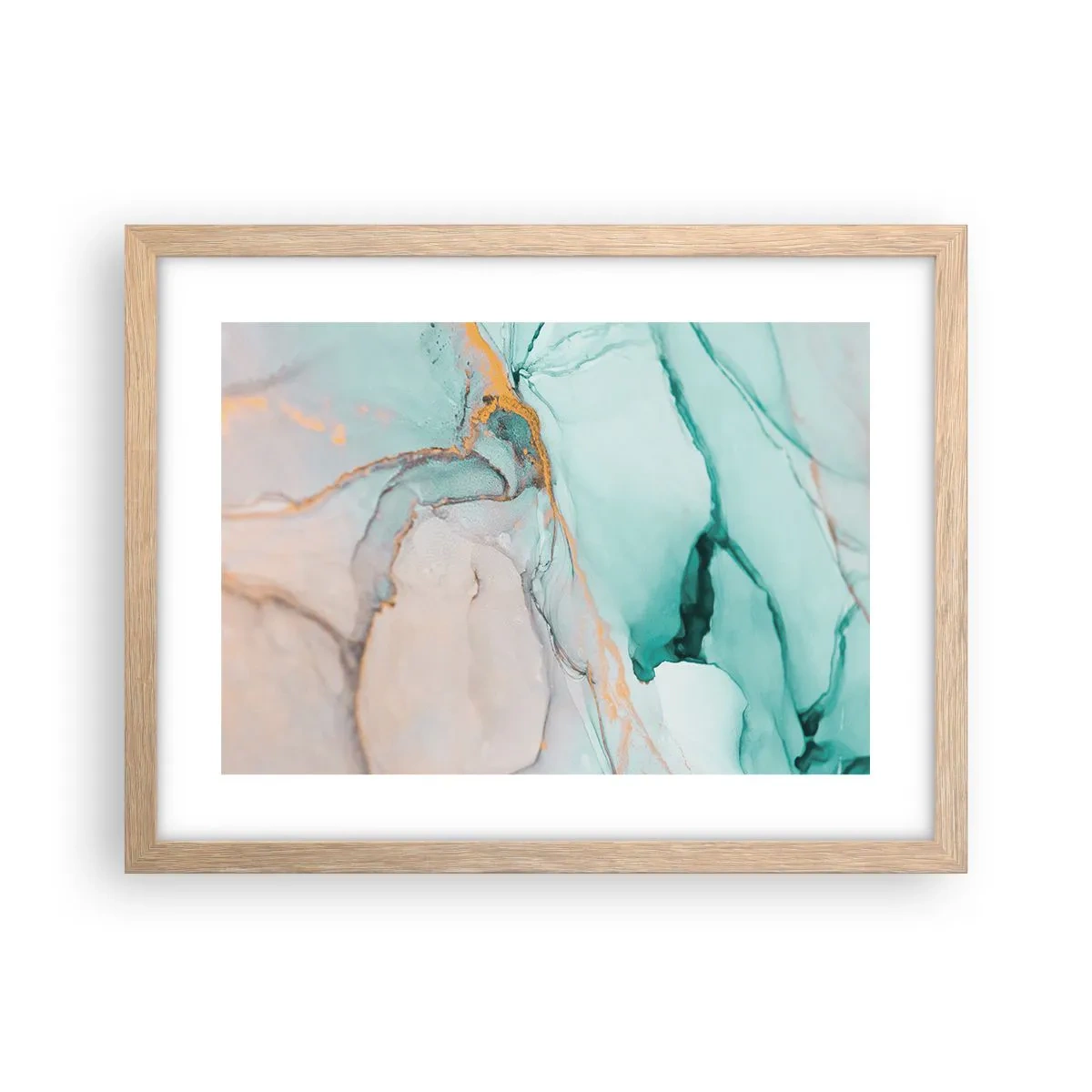 Póster en marco roble claro - Danza de formas y colores - 40x30 cm