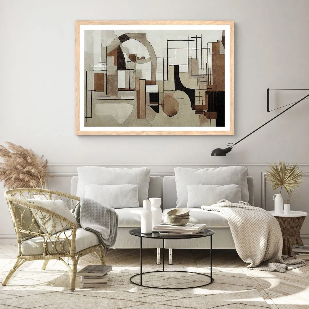 Póster en marco roble claro - Paisaje urbano 2.0 - 40x30 cm