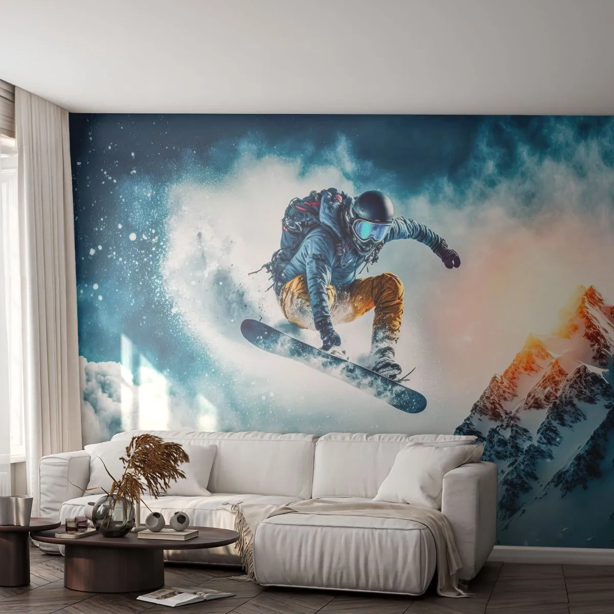 Fotomural Premium Canvas - Emociones extremas - Snowboarding, Deporte, Invierno - 150x105 cm